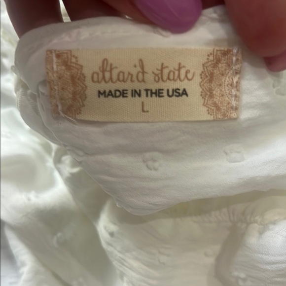 NWT Altar'd State White Smocked Ruffled Camisole - Picture 6 of 6